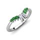 5 - Ahwa 0.40 ctw Tapered Baguette Lab Grown Diamonds Accented Round Green Garnet Curved Wedding Band 