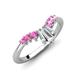 5 - Ahwa 0.40 ctw Tapered Baguette Lab Grown Diamonds Accented Round Pink Sapphire Curved Wedding Band 