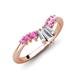 5 - Ahwa 0.40 ctw Tapered Baguette Lab Grown Diamonds Accented Round Pink Sapphire Curved Wedding Band 