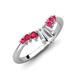 5 - Ahwa 0.40 ctw Tapered Baguette Lab Grown Diamonds Accented Round Ruby Curved Wedding Band 