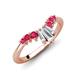 5 - Ahwa 0.40 ctw Tapered Baguette Lab Grown Diamonds Accented Round Ruby Curved Wedding Band 