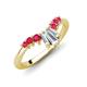 5 - Ahwa 0.40 ctw Tapered Baguette Lab Grown Diamonds Accented Round Ruby Curved Wedding Band 