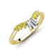 5 - Ahwa 0.43 ctw Tapered Baguette Lab Grown Diamonds Accented Round Yellow Diamond Curved Wedding Band 