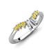 5 - Ahwa 0.40 ctw Tapered Baguette Lab Grown Diamonds Accented Round Yellow Sapphire Curved Wedding Band 