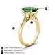 4 - Chaya 2.30 ctw Emerald shape Emerald (9x7 mm) Accented Cadillac shape Lab Grown Diamonds Three Stone Women Engagement Ring 