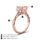 4 - Chand 1.64 ctw Emerald shape Morganite (8x6 mm) Accented Cadillac shape Lab Grown Diamonds Three Stone Women Engagement Ring 