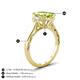 4 - Chand 1.94 ctw Emerald shape Peridot (8x6 mm) Accented Cadillac shape Lab Grown Diamonds Three Stone Women Engagement Ring 