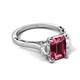 5 - Chand 1.89 ctw Emerald shape Pink Tourmaline (8x6 mm) Accented Cadillac shape Lab Grown Diamonds Three Stone Women Engagement Ring 