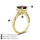 4 - Chand 2.19 ctw Emerald shape Red Garnet (8x6 mm) Accented Cadillac shape Lab Grown Diamonds Three Stone Women Engagement Ring 
