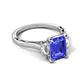 5 - Chand 1.94 ctw Emerald shape Tanzanite (8x6 mm) Accented Cadillac shape Lab Grown Diamonds Three Stone Women Engagement Ring 