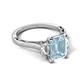 5 - Chand 1.64 ctw Emerald shape Aquamarine (8x6 mm) Accented Cadillac shape Lab Grown Diamonds Three Stone Women Engagement Ring 