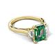 5 - Chand 2.19 ctw Emerald shape Created Alexandrite (8x6 mm) Accented Cadillac shape Lab Grown Diamonds Three Stone Women Engagement Ring 