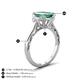 4 - Chand 2.19 ctw Emerald shape Created Alexandrite (8x6 mm) Accented Cadillac shape Lab Grown Diamonds Three Stone Women Engagement Ring 