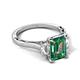 5 - Chand 2.19 ctw Emerald shape Created Alexandrite (8x6 mm) Accented Cadillac shape Lab Grown Diamonds Three Stone Women Engagement Ring 