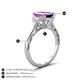 4 - Chand 1.69 ctw Emerald shape Amethyst (8x6 mm) Accented Cadillac shape Lab Grown Diamonds Three Stone Women Engagement Ring 