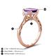 4 - Chand 1.69 ctw Emerald shape Amethyst (8x6 mm) Accented Cadillac shape Lab Grown Diamonds Three Stone Women Engagement Ring 