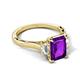 5 - Chand 1.69 ctw Emerald shape Amethyst (8x6 mm) Accented Cadillac shape Lab Grown Diamonds Three Stone Women Engagement Ring 