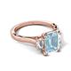 5 - Chand 1.64 ctw Emerald shape Aquamarine (8x6 mm) Accented Cadillac shape Lab Grown Diamonds Three Stone Women Engagement Ring 