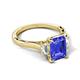 5 - Chand 1.94 ctw Emerald shape Tanzanite (8x6 mm) Accented Cadillac shape Lab Grown Diamonds Three Stone Women Engagement Ring 