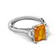 5 - Chand 1.74 ctw Emerald shape Citrine (8x6 mm) Accented Cadillac shape Lab Grown Diamonds Three Stone Women Engagement Ring 
