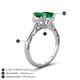 4 - Chand 1.54 ctw Emerald shape Emerald (8x6 mm) Accented Cadillac shape Lab Grown Diamonds Three Stone Women Engagement Ring 