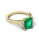 5 - Chand 1.54 ctw Emerald shape Emerald (8x6 mm) Accented Cadillac shape Lab Grown Diamonds Three Stone Women Engagement Ring 