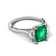 5 - Chand 1.54 ctw Emerald shape Emerald (8x6 mm) Accented Cadillac shape Lab Grown Diamonds Three Stone Women Engagement Ring 