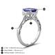 4 - Chand 1.64 ctw Emerald shape Iolite (8x6 mm) Accented Cadillac shape Lab Grown Diamonds Three Stone Women Engagement Ring 