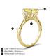 4 - Chand 1.74 ctw Emerald shape Yellow Sapphire (8x6 mm) Accented Cadillac shape Lab Grown Diamonds Three Stone Women Engagement Ring 