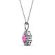 4 - Urania 0.93 ctw Pink Sapphire (5.00 mm) and Lab Grown Diamond Floral Halo Pendant 
