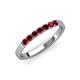 4 - Fiala 2.40 mm Ruby 7 Stone Wedding Band 