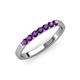 4 - Fiala 2.40 mm Amethyst 7 Stone Wedding Band 