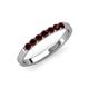 4 - Fiala 2.40 mm Red Garnet 7 Stone Wedding Band 