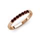 4 - Fiala 2.40 mm Red Garnet 7 Stone Wedding Band 