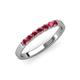 4 - Fiala 2.40 mm Rhodolite Garnet 7 Stone Wedding Band 