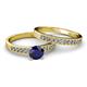2 - Ronia 1.81 ctw Classic Blue Sapphire (6.00 mm) Accented Lab Grown Diamonds Bridal Set Ring  