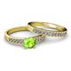 2 - Ronia 1.76 ctw Classic Peridot (6.50 mm) Accented Lab Grown Diamonds Bridal Set Ring  