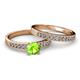 2 - Ronia 1.76 ctw Classic Peridot (6.50 mm) Accented Lab Grown Diamonds Bridal Set Ring  