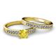 2 - Ronia 1.61 ctw Classic Yellow Sapphire (6.00 mm) Accented Lab Grown Diamonds Bridal Set Ring  
