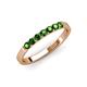 4 - Fiala 2.40 mm Green Garnet 7 Stone Wedding Band 
