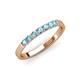 4 - Fiala 2.40 mm Aquamarine 7 Stone Wedding Band 