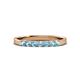 3 - Fiala 2.40 mm Aquamarine 7 Stone Wedding Band 