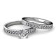 2 - Ronia 1.66 ctw Classic Moissanite (6.50 mm) Accented Lab Grown Diamonds Bridal Set Ring  