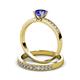 3 - Ronia 1.58 ctw Classic Tanzanite (6.50 mm) Accented Lab Grown Diamonds Bridal Set Ring  