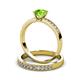 3 - Ronia 1.76 ctw Classic Peridot (6.50 mm) Accented Lab Grown Diamonds Bridal Set Ring  