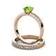 3 - Ronia 1.76 ctw Classic Peridot (6.50 mm) Accented Lab Grown Diamonds Bridal Set Ring  