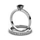 3 - Ronia 1.66 ctw Classic Black Diamond (6.00 mm) Accented Lab Grown Diamonds Bridal Set Ring  