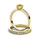 3 - Ronia 1.61 ctw Classic Yellow Sapphire (6.00 mm) Accented Lab Grown Diamonds Bridal Set Ring  
