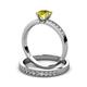 3 - Ronia 1.66 ctw Classic Yellow Diamond (6.50 mm) Accented Lab Grown Diamonds Bridal Set Ring  