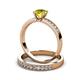 3 - Ronia 1.66 ctw Classic Yellow Diamond (6.50 mm) Accented Lab Grown Diamonds Bridal Set Ring  